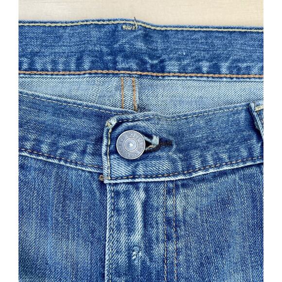 LEVIS 569 Loose Straight Denim Jeans Men's Pants Distressed Ripped Blue SZ 38x32 - Picture 3 of 6